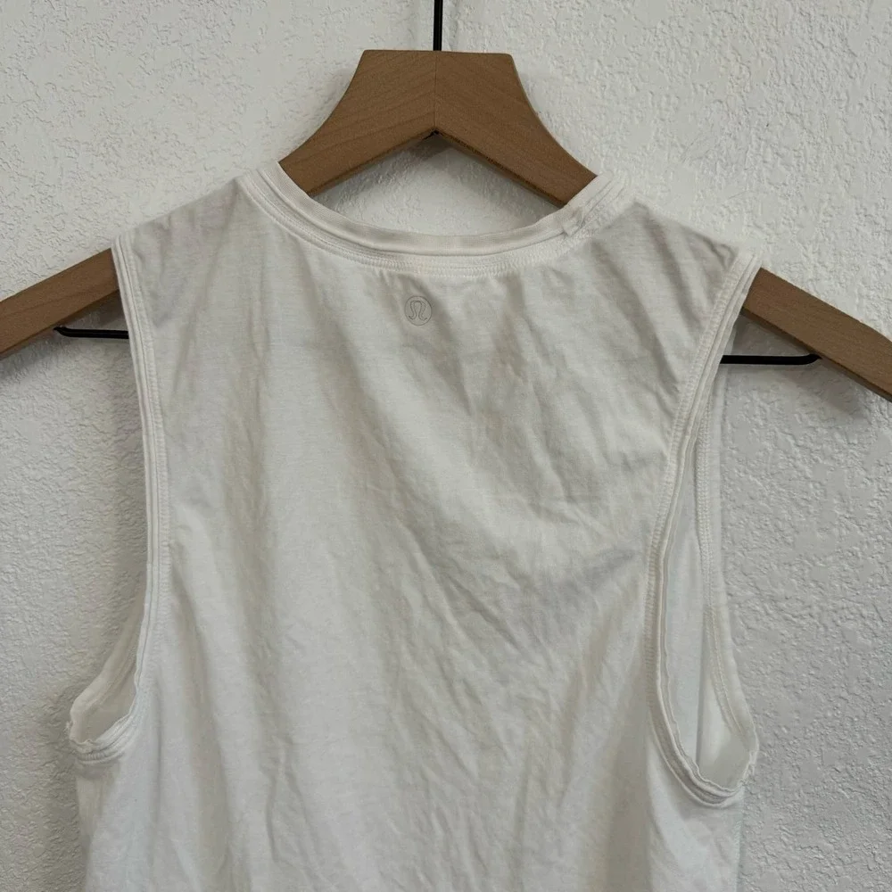 Lululemon Show Your Edge Crew Neck Sleeveless Pima Cotton Muscle Tank White 4